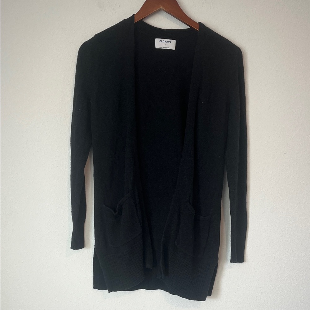 Old Navy Black Open Front Cardigan Sweater